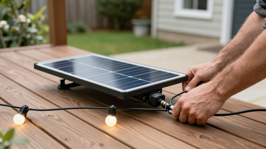 solar-powered outdoor string lights