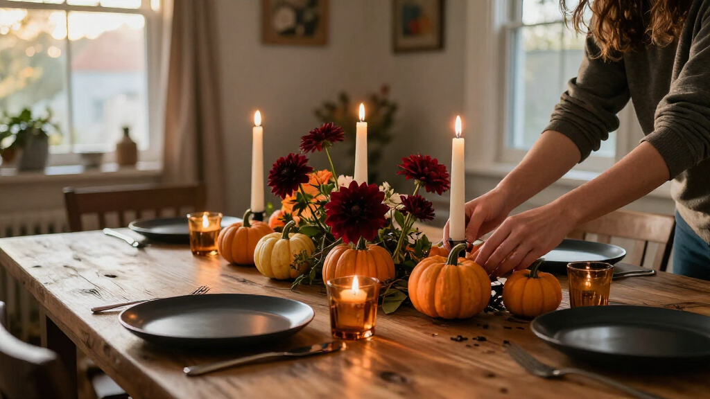 Halloween dining table centerpieces