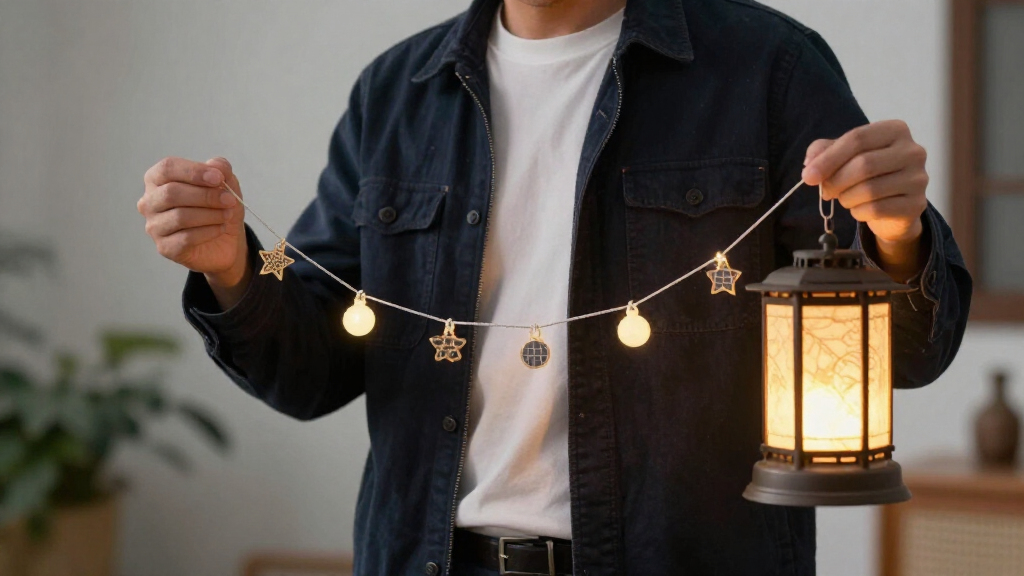 Solar-Lichterketten und Lampions