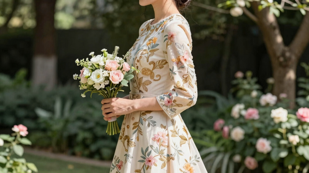 best floral brocade wedding guest dresses