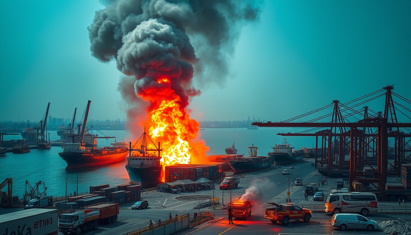 Fire Erupts at Egypt
