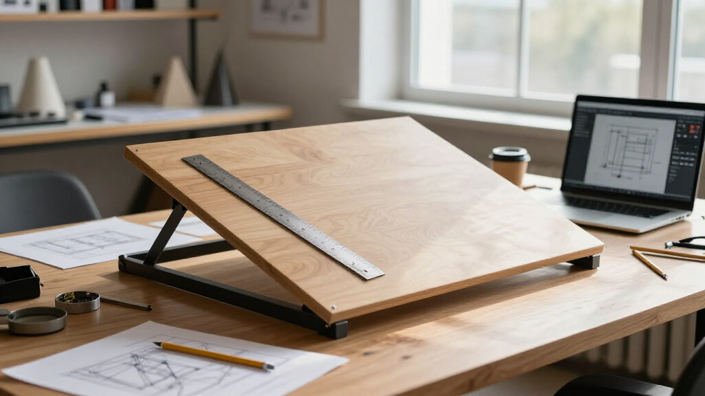architect drafting table with tilting top for industrial designers