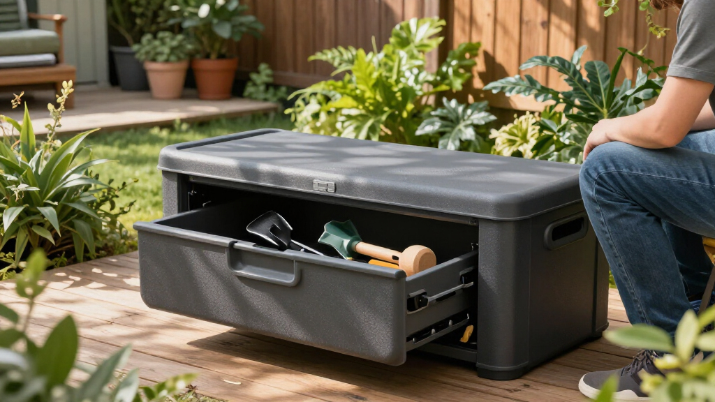 outdoor storage benches waterproof