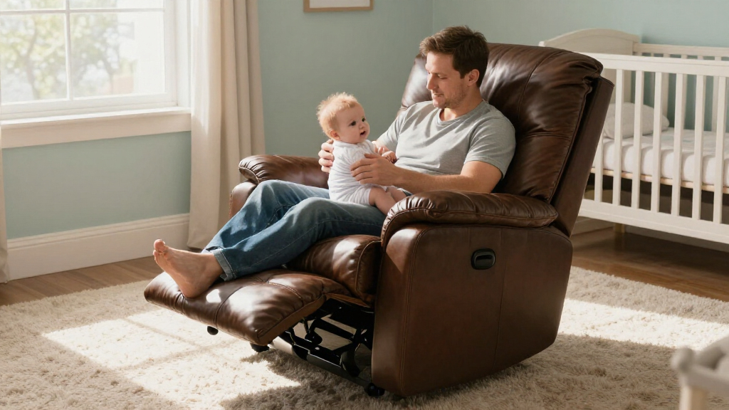 best leather look nursery recliners