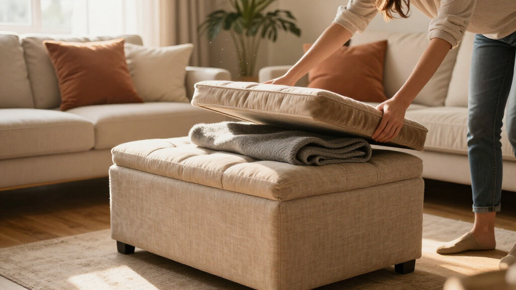 upholstered storage ottomans