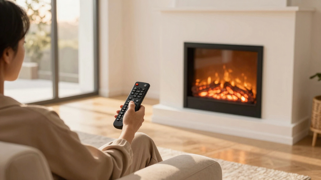 electric fireplace with remote control