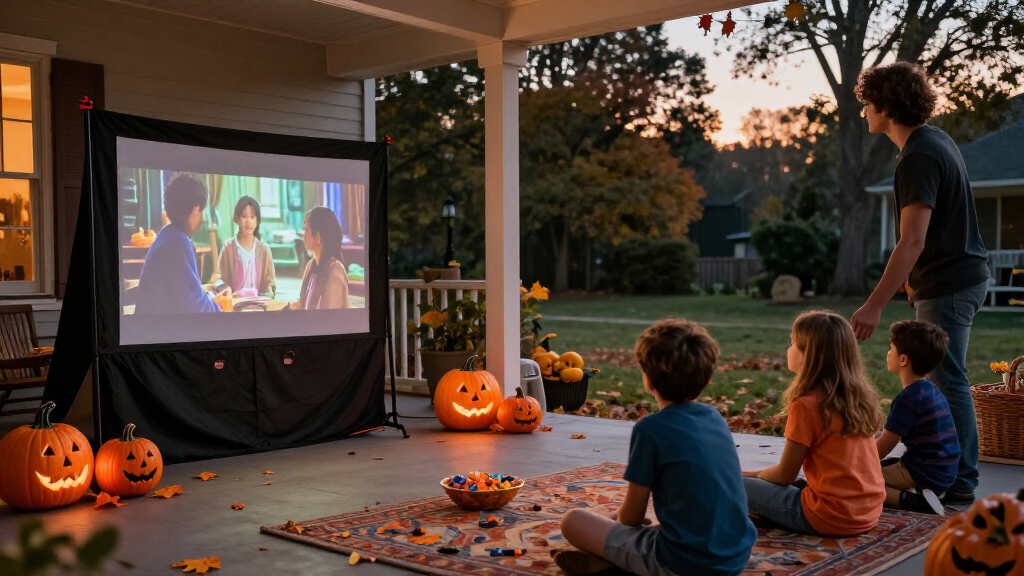 projector screens for Halloween displays