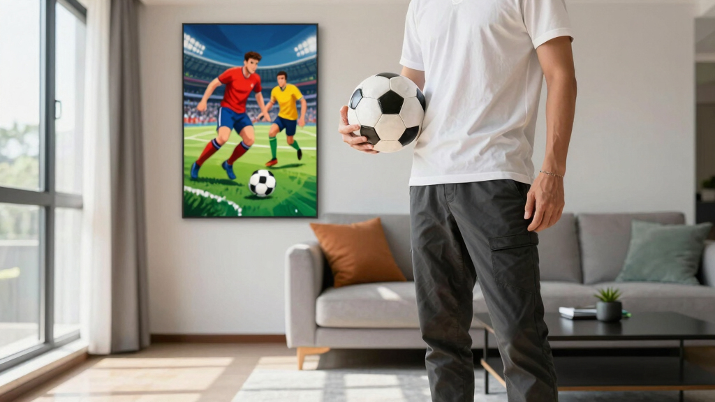 soccer-themed wall art