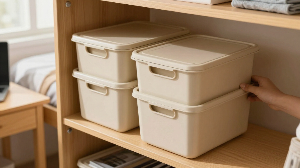 compact dorm storage bins