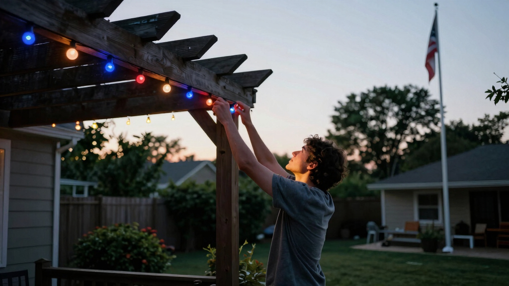 patriotic outdoor string lights