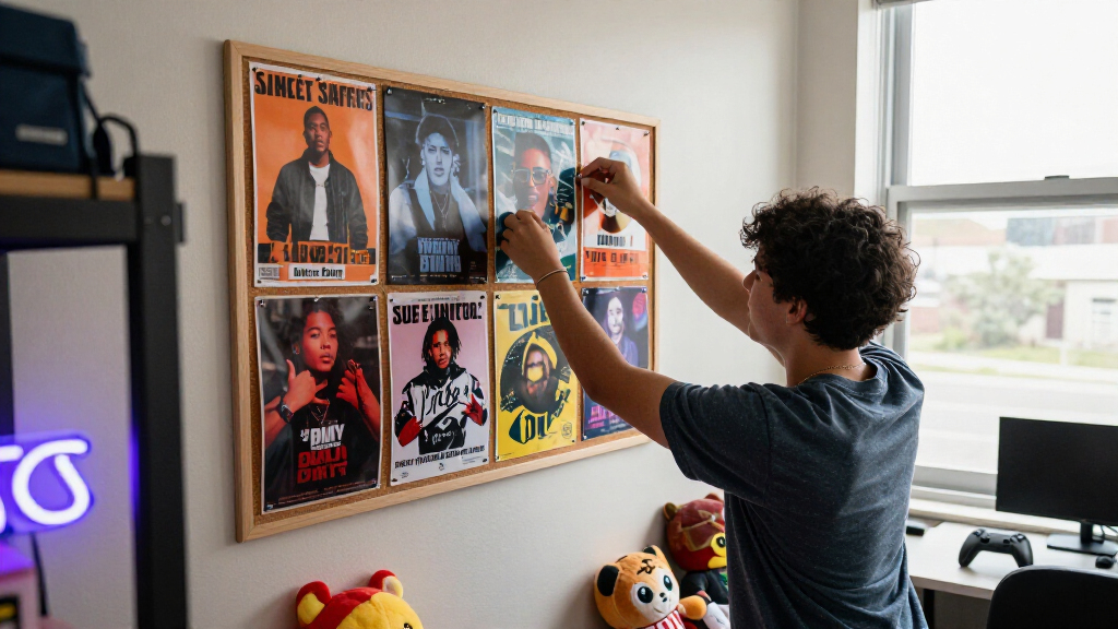 pop culture-themed dorm room decor