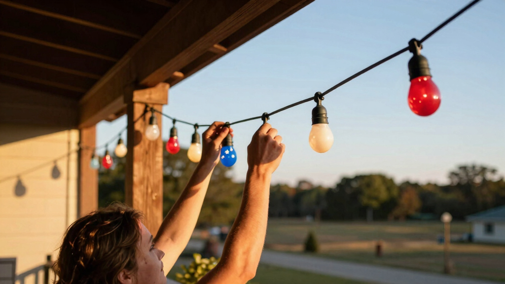 patriotic outdoor string lights
