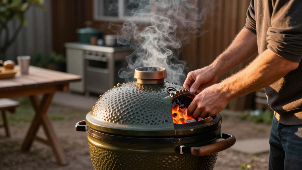 kamado grill for smoking and baking