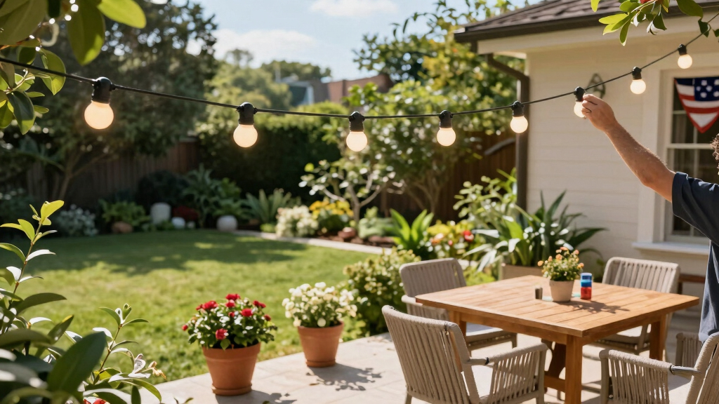 patriotic outdoor string lights