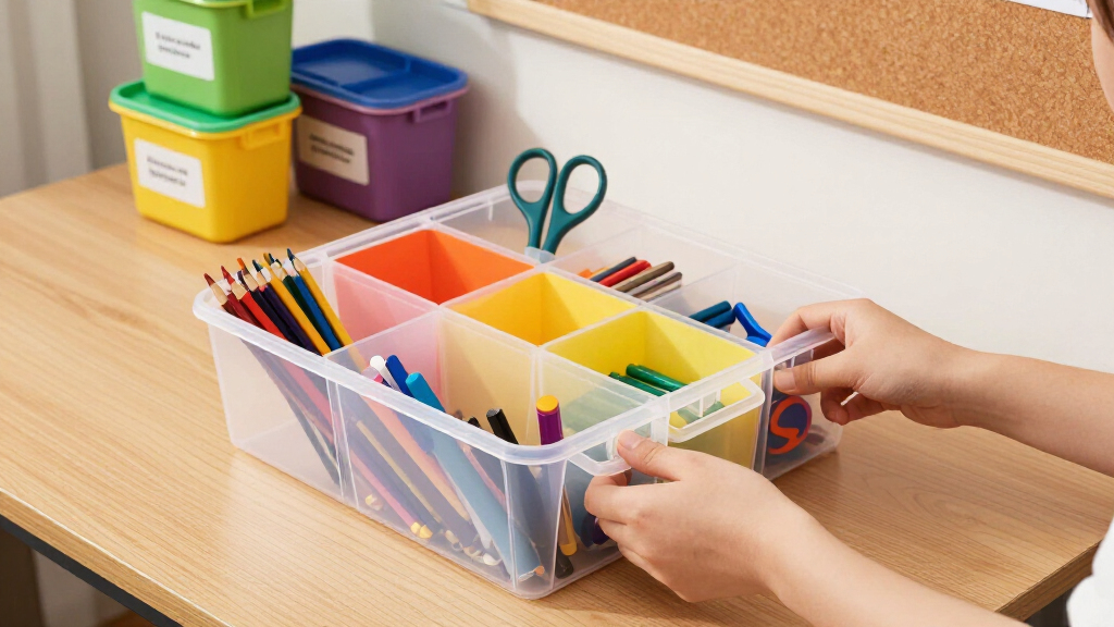school supply storage organizers