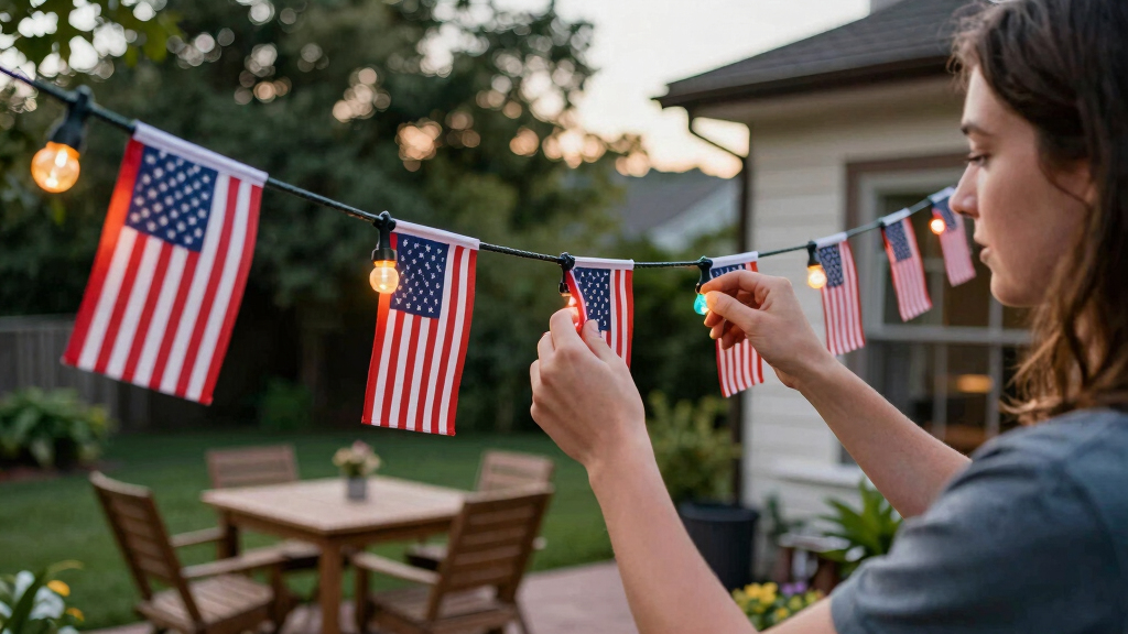 patriotic outdoor string lights