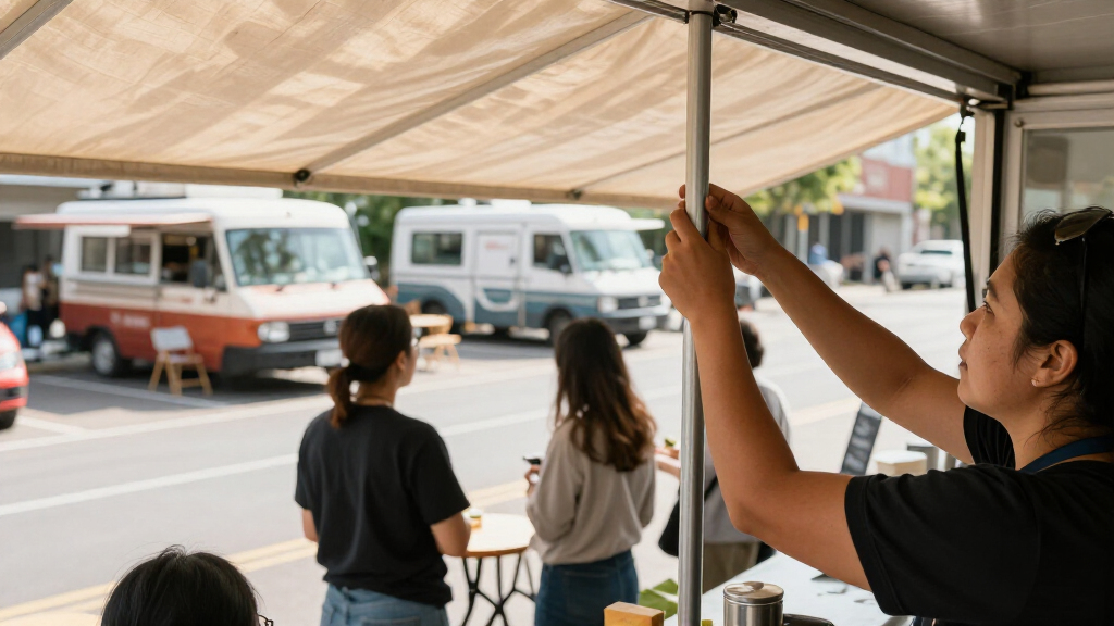 best portable shade system for food truck queue