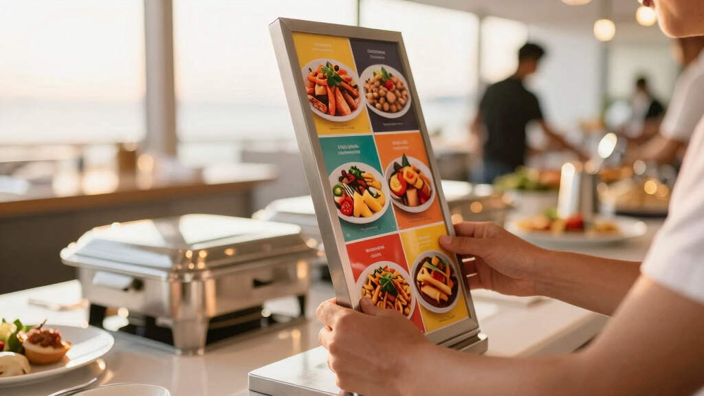 professional buffet signage stands