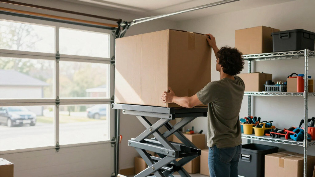 motorized garage storage lift for boxes