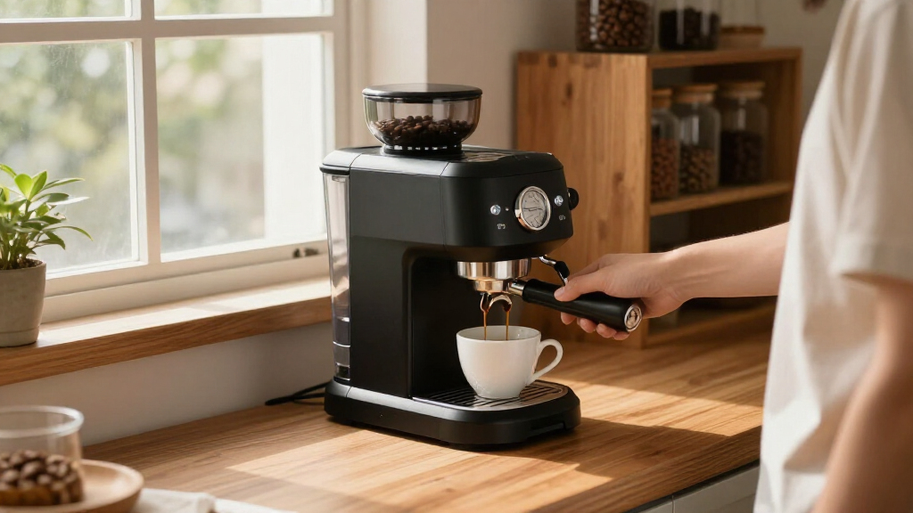 premium espresso machine with built in grinder