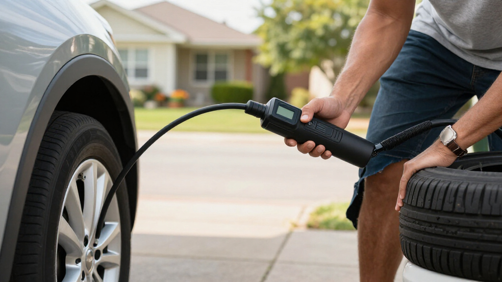 tire inflator with auto shutoff