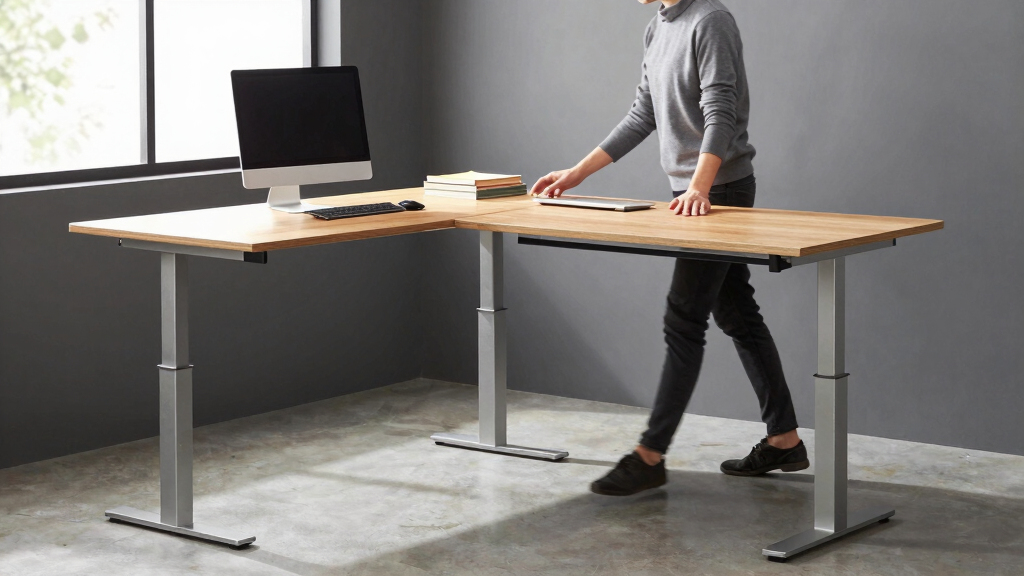 best l shaped standing desk for bookkeeping office