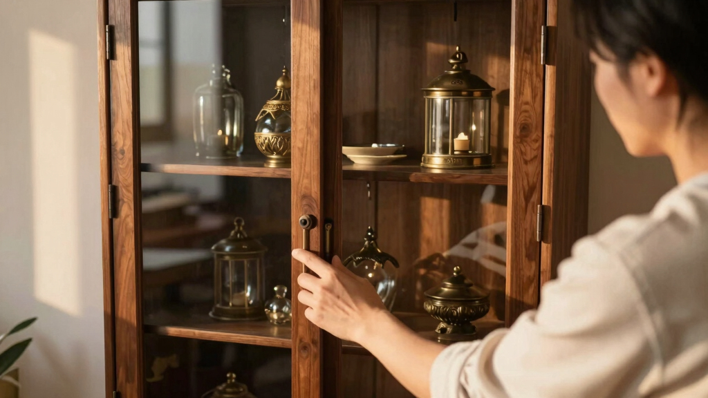 curio cabinet glass doors