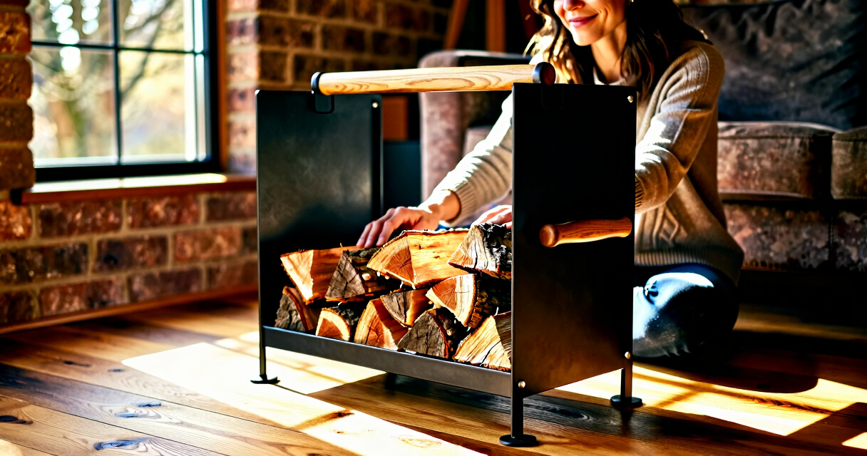 best rolling firewood rack indoor large