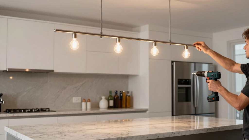 best linear chandelier for kitchen island
