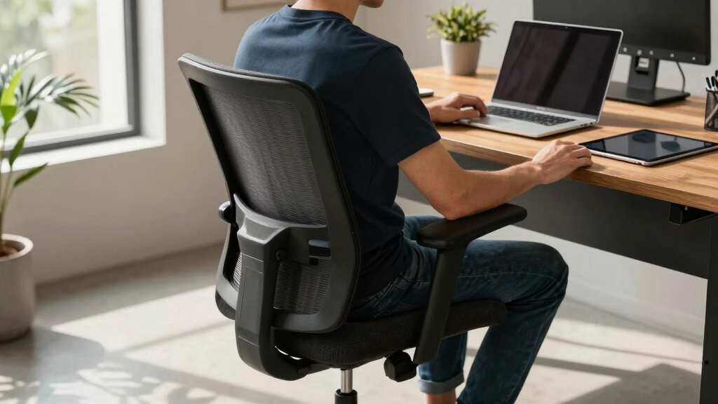 Ergonomic drafting chair for standing desk setup