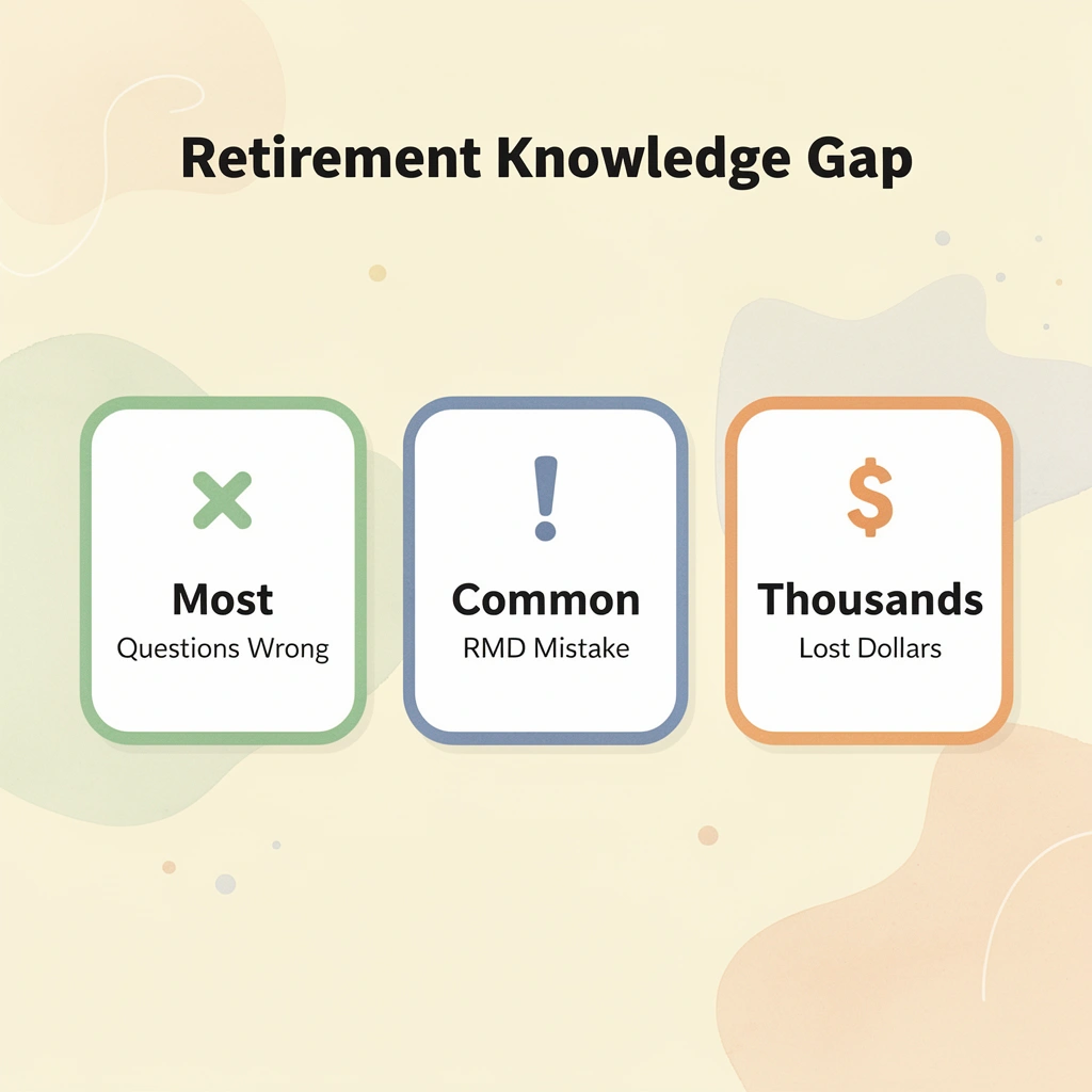 Statistics showing retirement knowledge gaps and costs