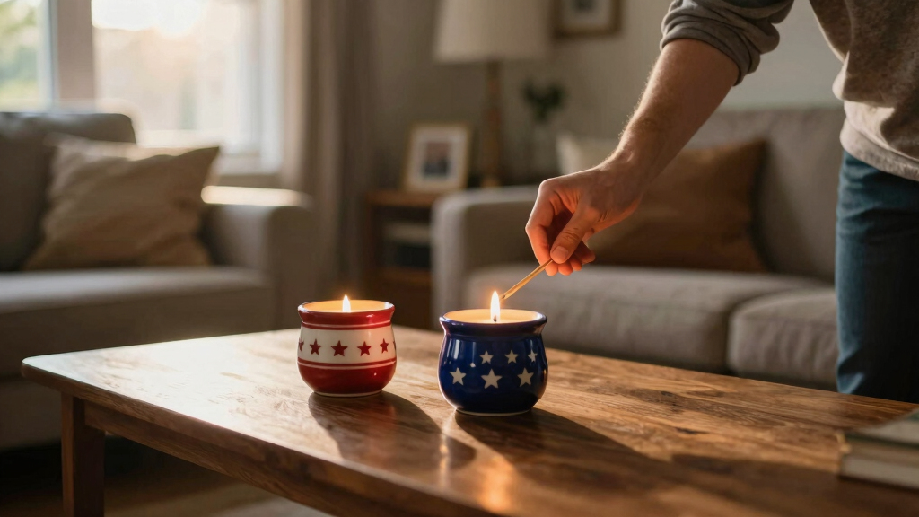 patriotic candle holders