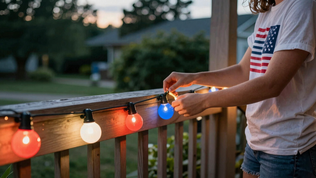 patriotic outdoor string lights