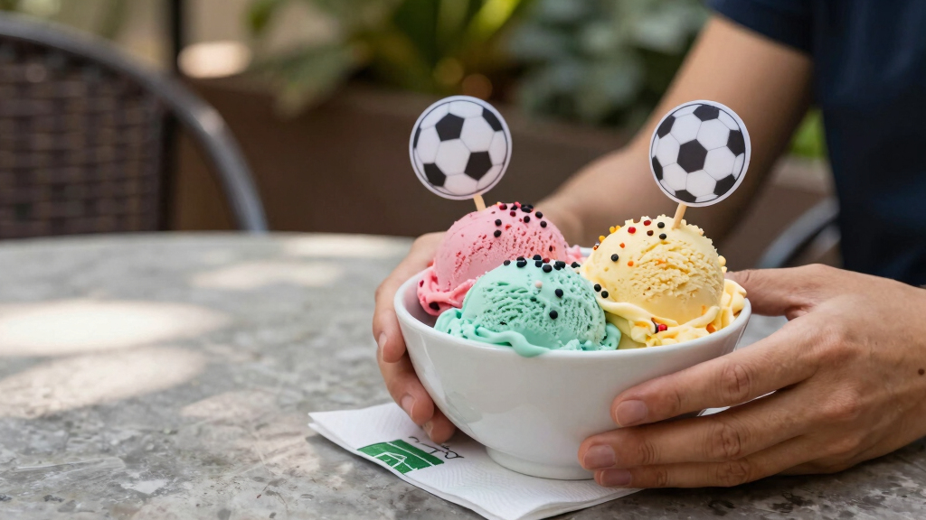 soccer-themed ice cream bowls