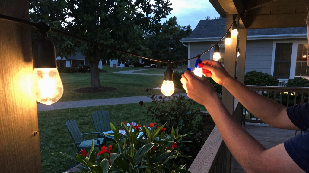 patriotic outdoor string lights