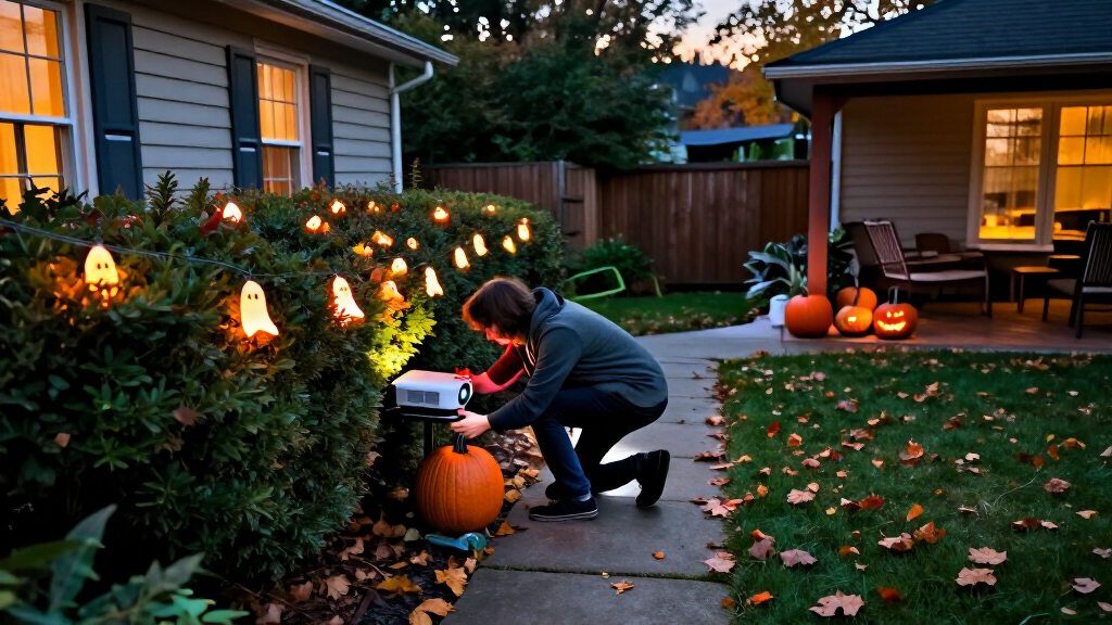 outdoor Halloween projector lights