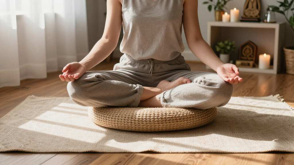 meditation cushions and mats