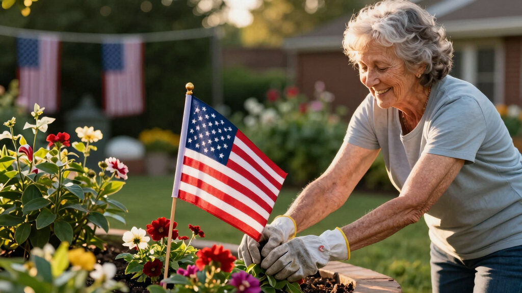 senior-friendly outdoor patriotic decor