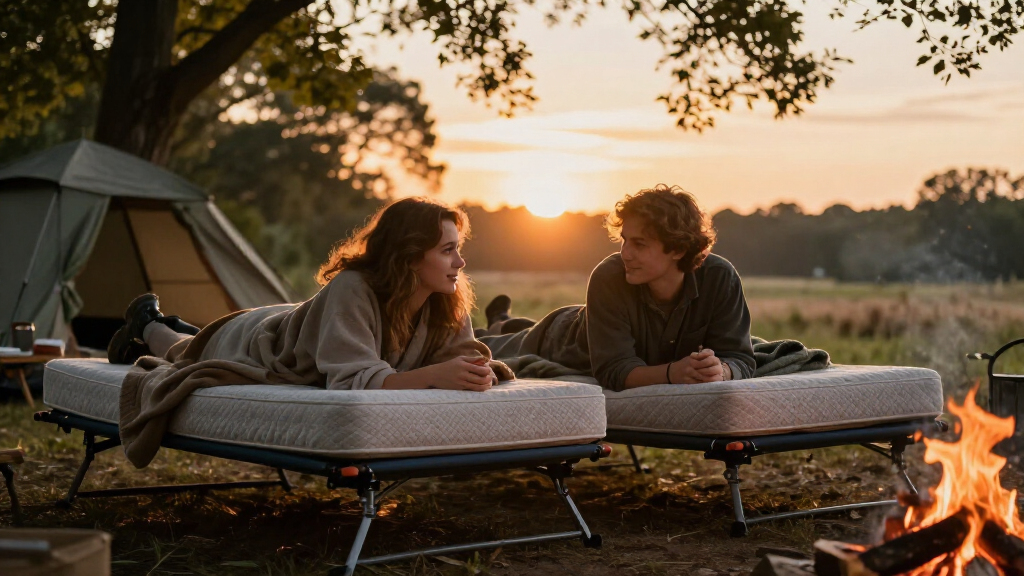 camping cots with mattresses for couples