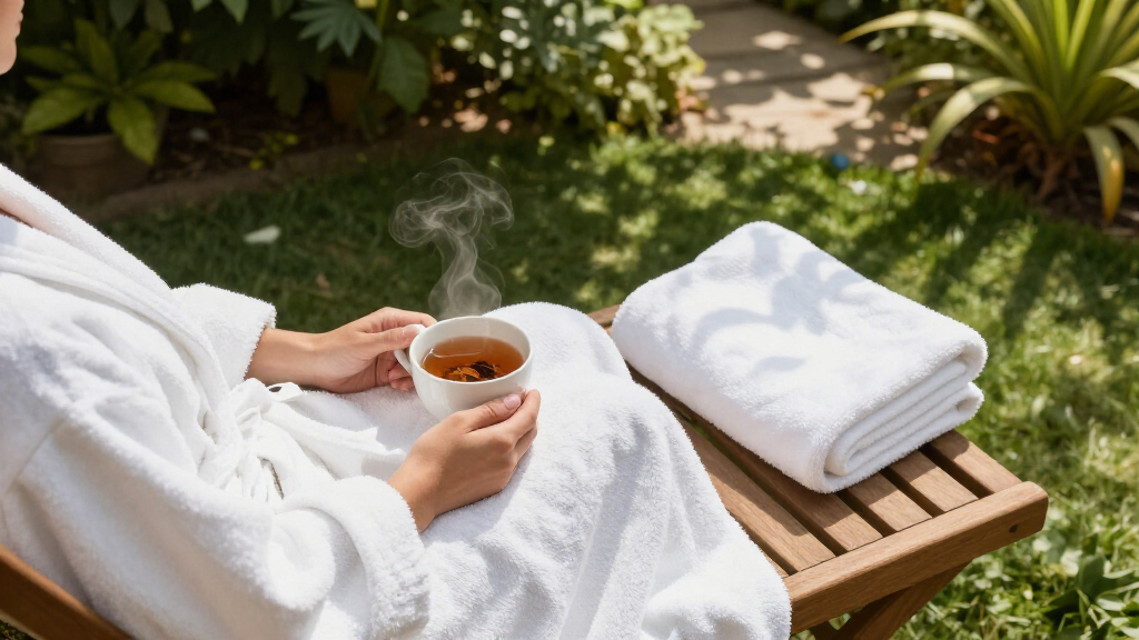 luxury bathrobe and towel sets