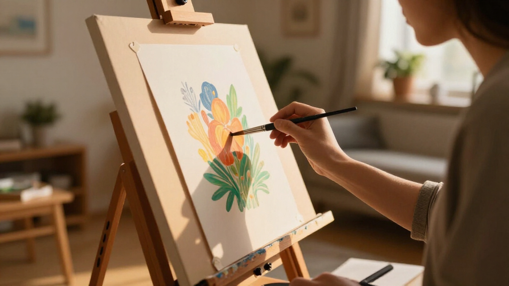art easel with paper roll with storage