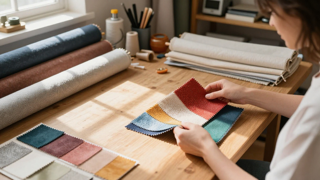 upholstery fabric samples for color and texture matching