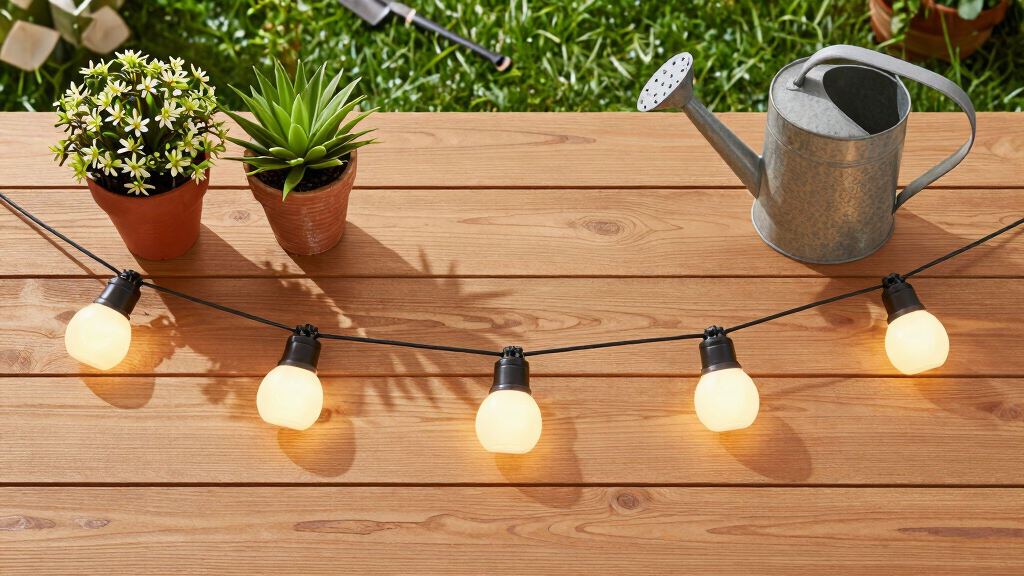 solar-powered outdoor string lights