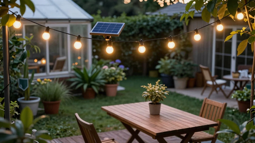 solar-powered outdoor string lights