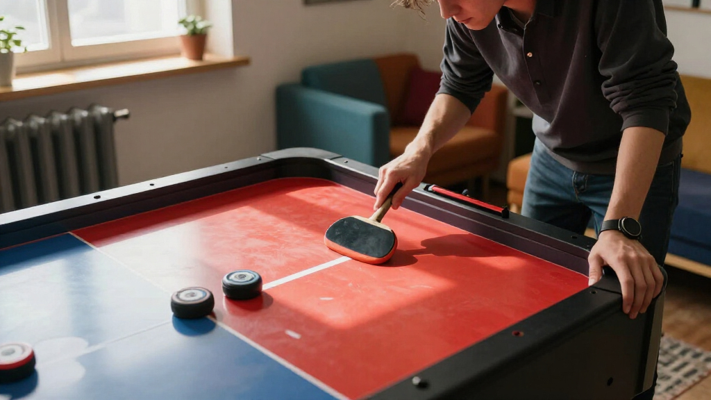 air hockey table with electronic scoring