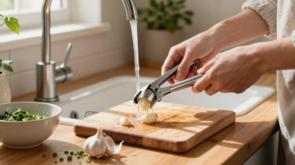 easy clean garlic press