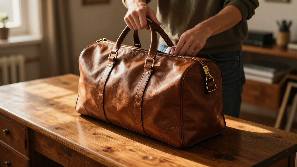leather weekender bag premium