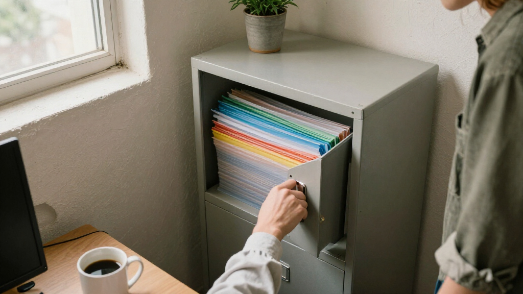 locking file cabinet for intake forms and files