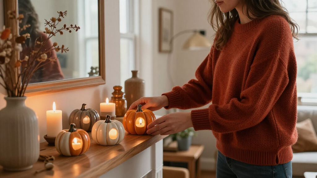 Halloween ceramic candle holders
