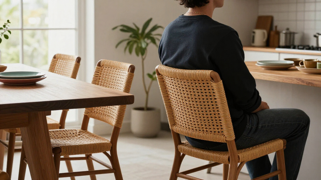 rattan dining chair set